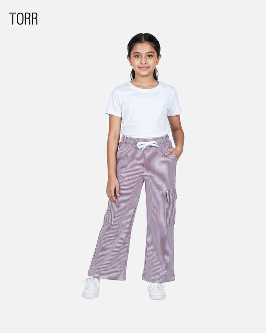 Girl's Trouser | Purple Stripe