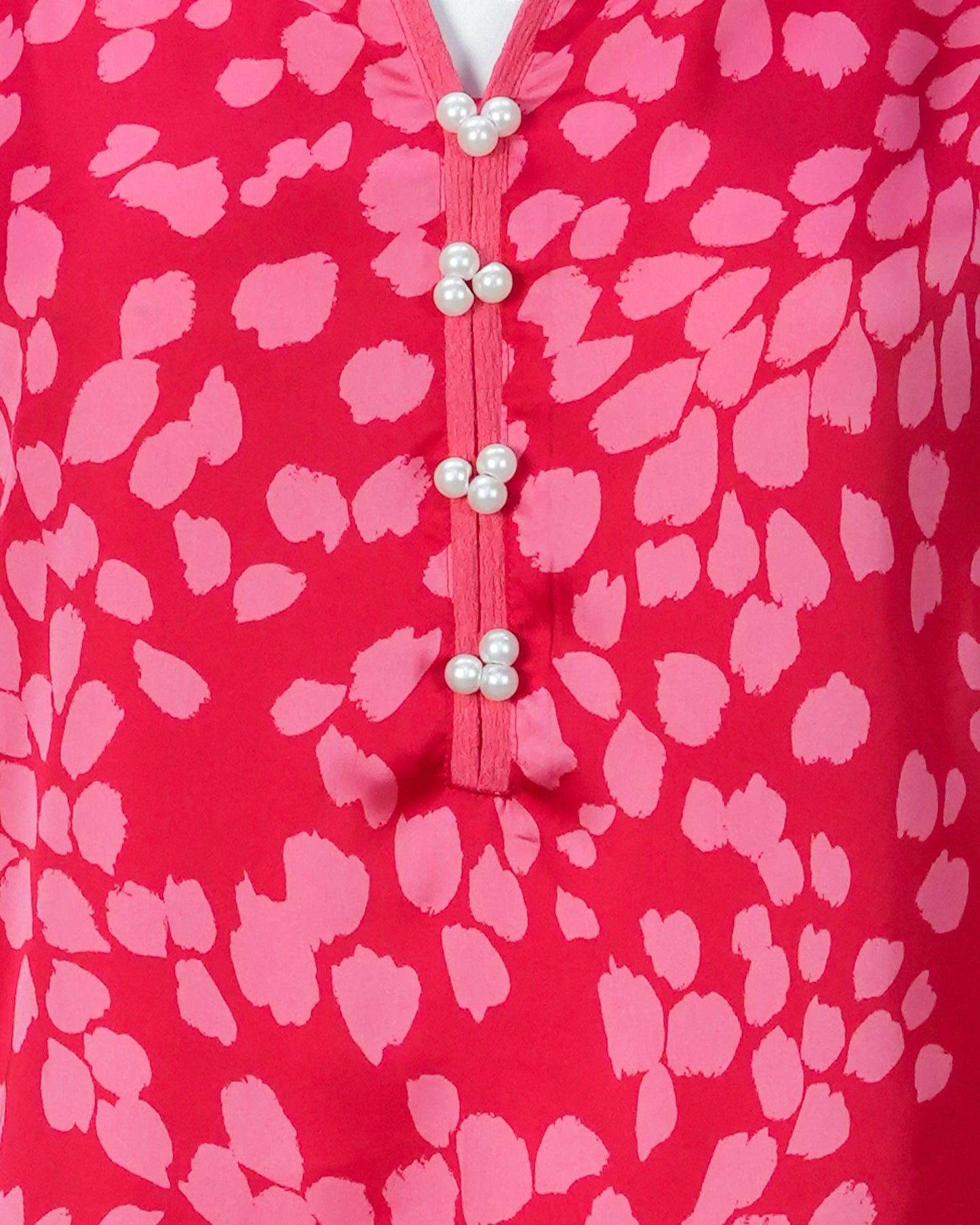 Women's Co-Ord Set | Red AOP/ Pink