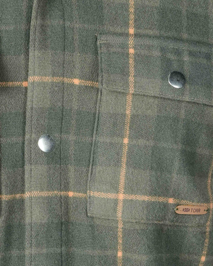 Men’s Hooded Shacket | Olive Check