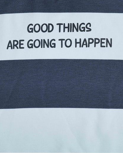 Boy's Sweatshirt | White Navy Stripe AOP