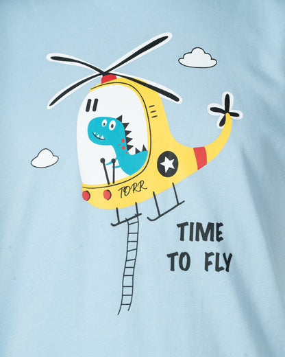 Boy's S/S T-Shirt | Blue Solid