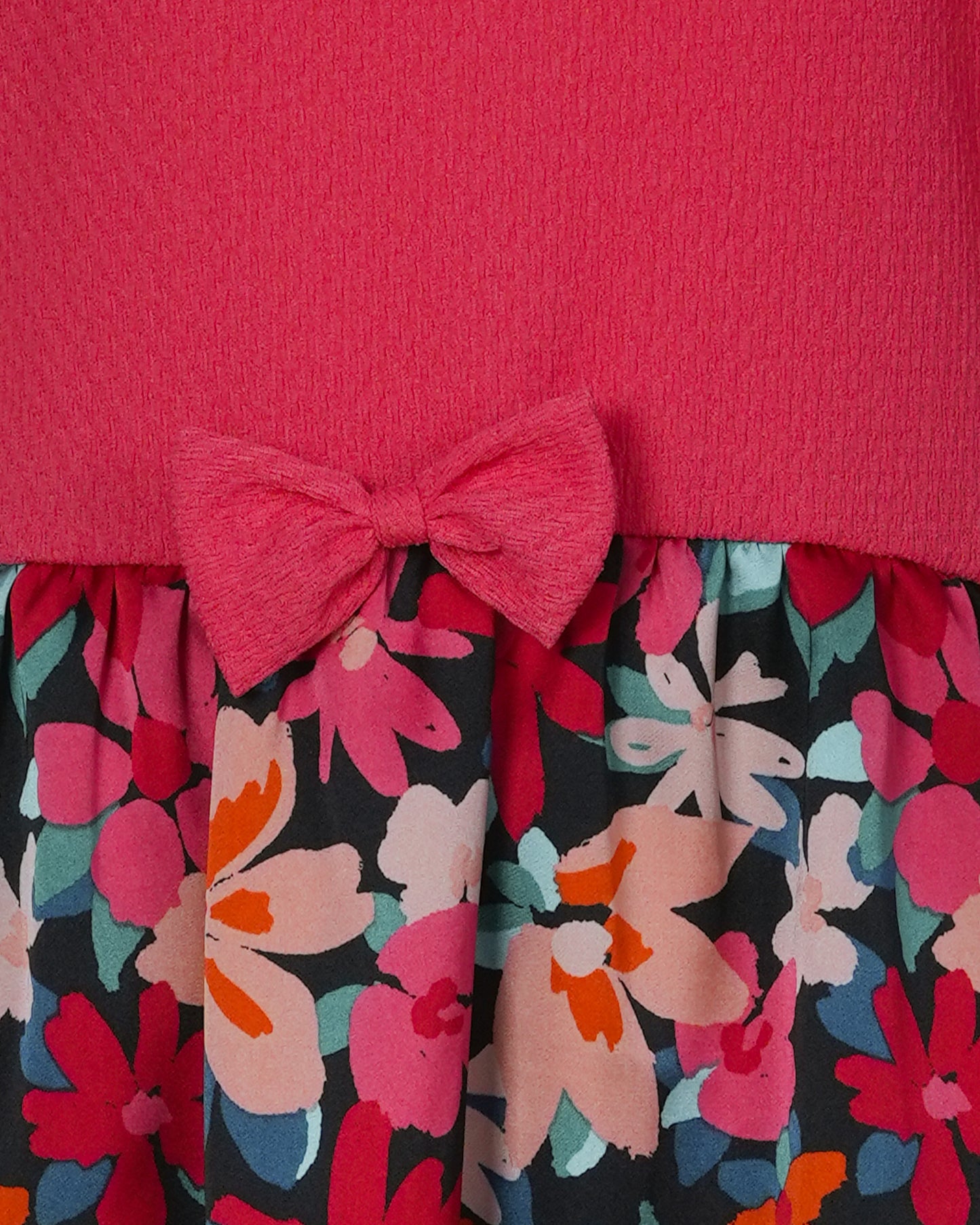 Girl's Frock | Red Black AOP