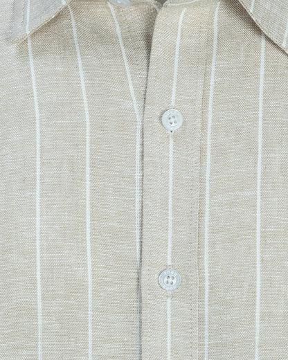 Men's Short Sleeve Shirt | Ver Beige Stripe