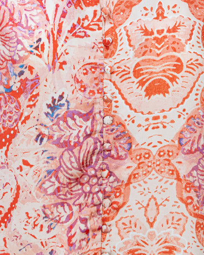 Women's Crop Top | Peach Coral AOP