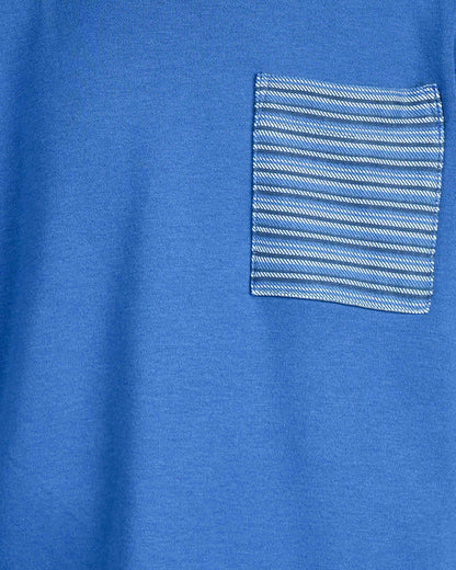 Boy's Top & Bottom Set | Blue & Blue Stripe