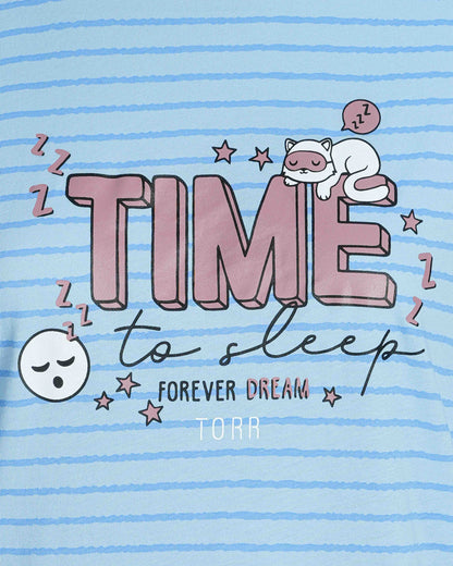 Women's Sleepwear| Blue AOP Stripe