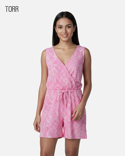 Womens Jumpsuit | Pink AOP
