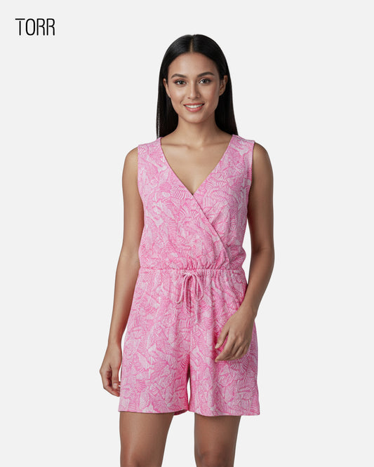 Womens Jumpsuit | Pink AOP