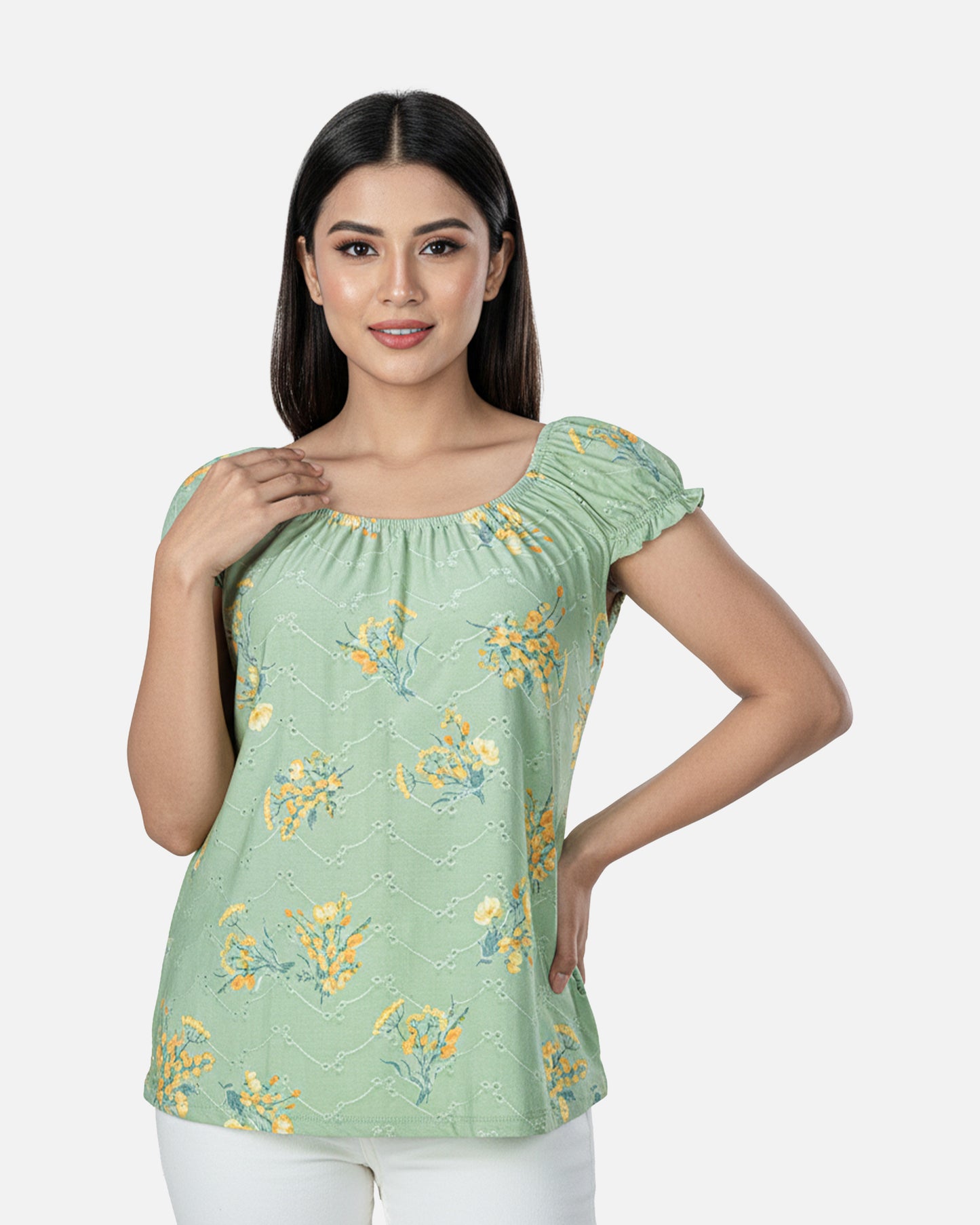 Women's Top | Olive AOP
