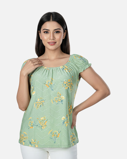 Women's Top | Olive AOP