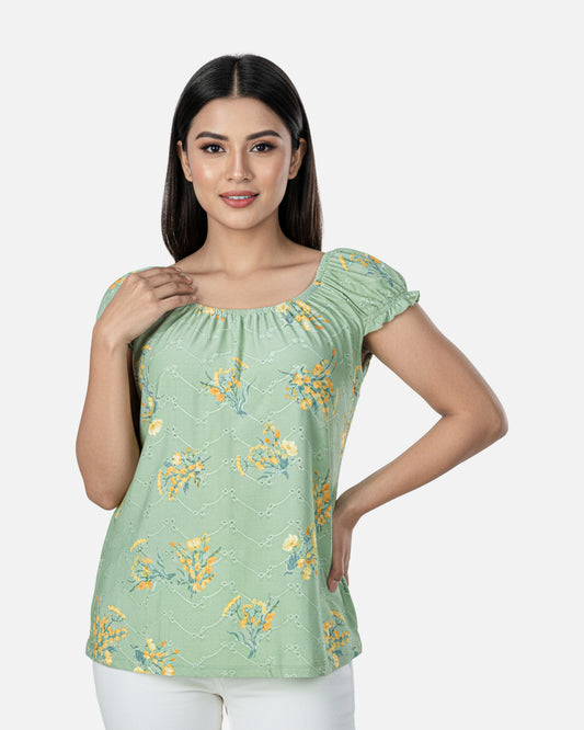 Women's Top | Olive AOP