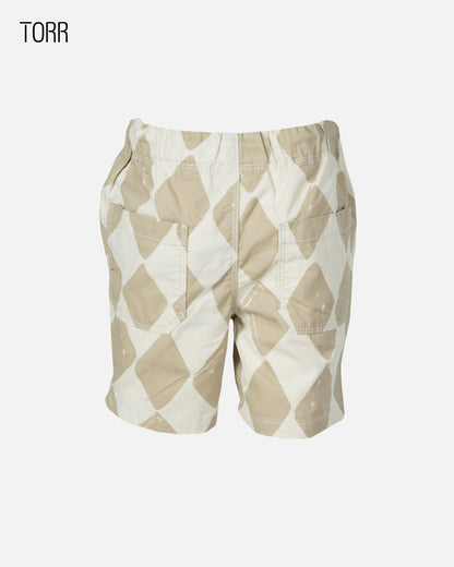 Boys Shorts |Stone Checkboard
