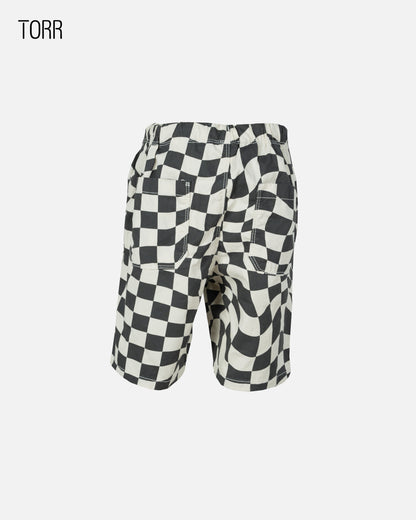 Boys Shorts |Black Checkboard