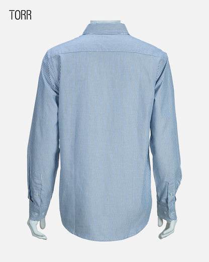 Men's Long Sleeve Shirt | White Cobalt