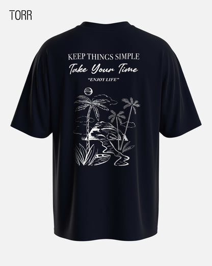 Drop Shoulder T-shirt | Night Sky