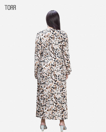 Womens Long Dres | Multi Aop