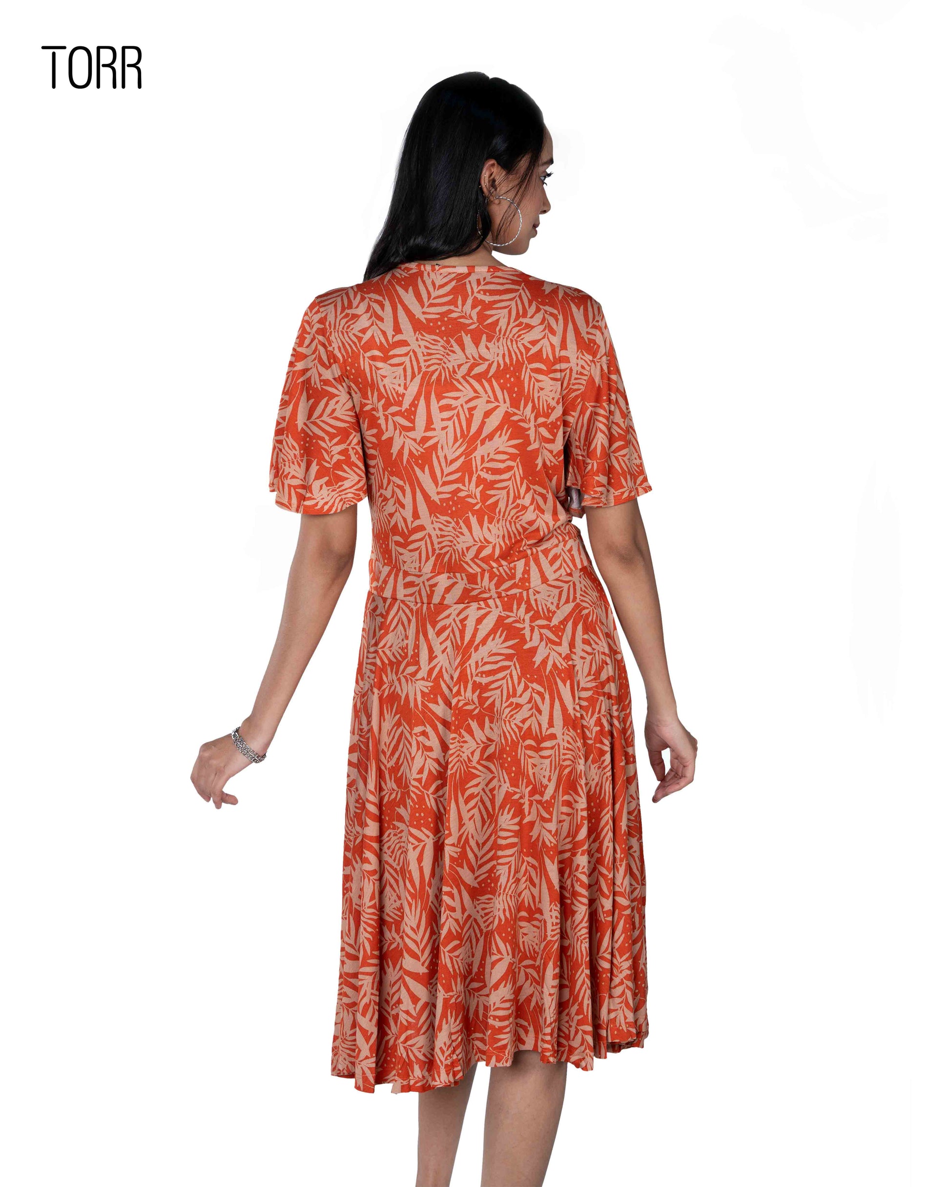 Women's Long Top | Orange Aop