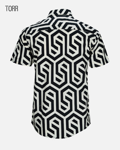 Men's Short Sleeve Casual Shirt | Geometric AOP