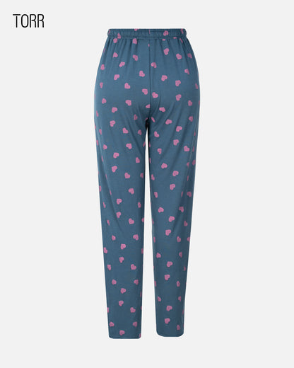 Women's Trouser |  Navy Love Aop