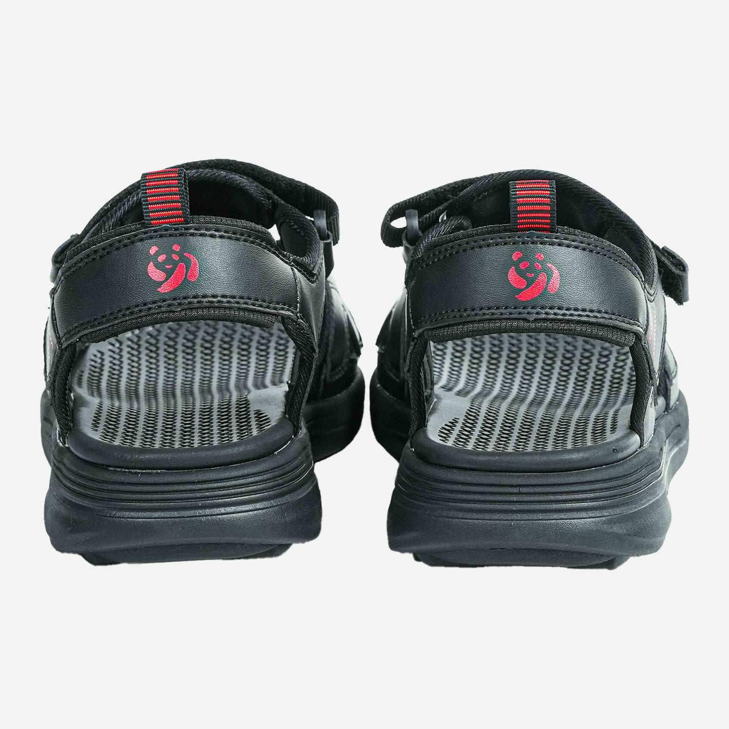 Panda Velcro Sandal | Black Red