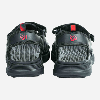 Panda Velcro Sandal | Black Red