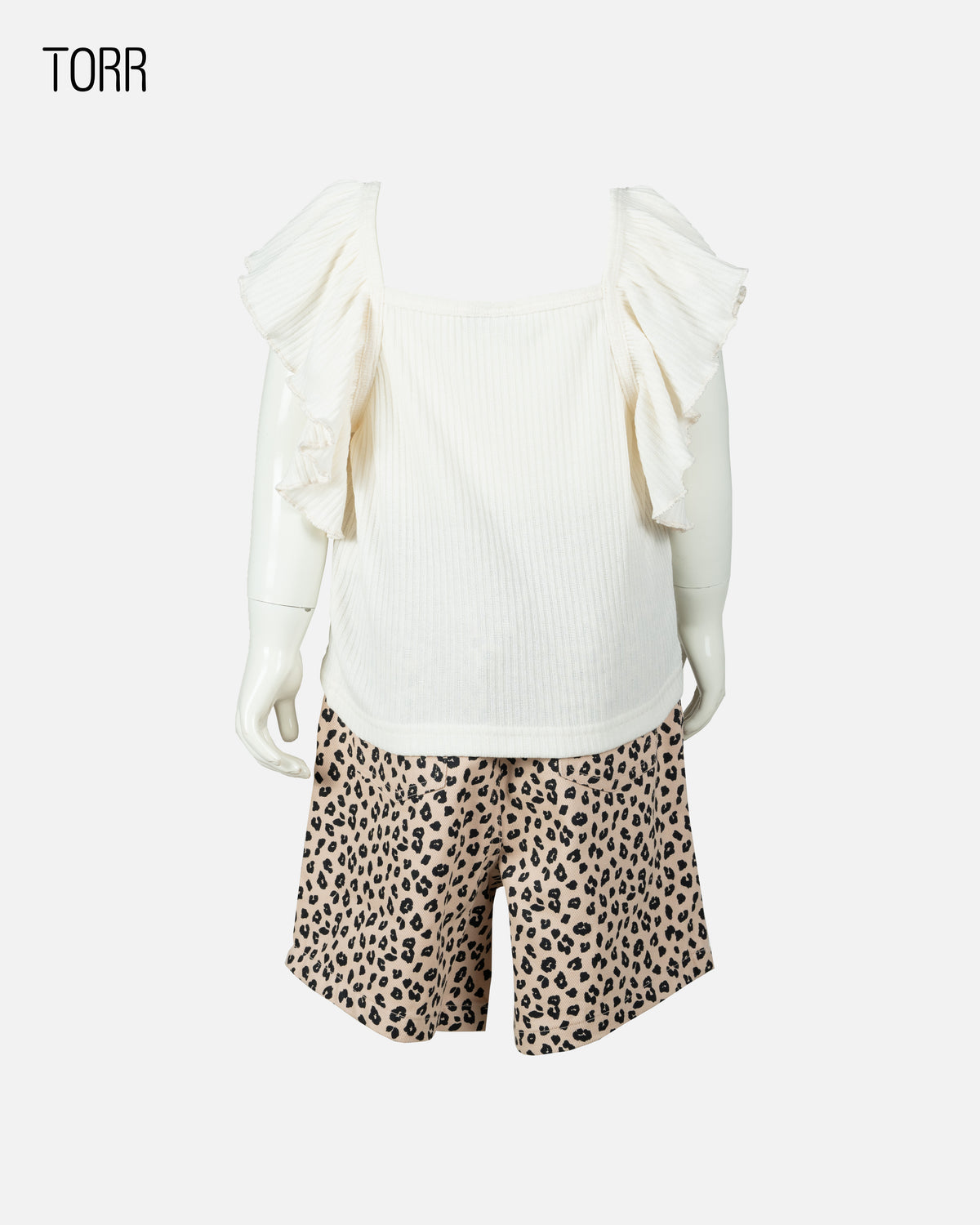 Top & Bottom Set | Cream/ Beige Leo