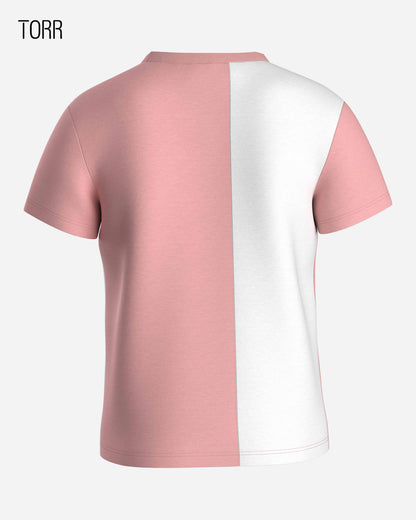 Girl's T-shirt  | Warm Blush & White