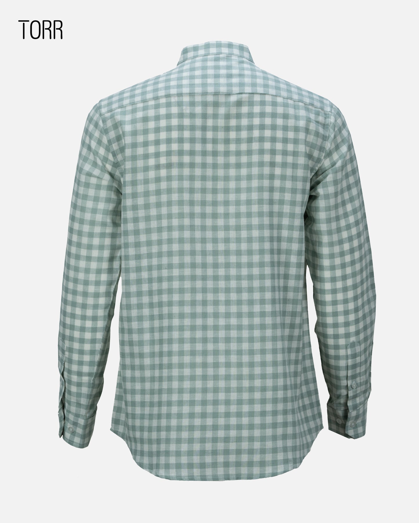 Men's Long Sleeve Casual Shirt | Lt. Green Gingham Check