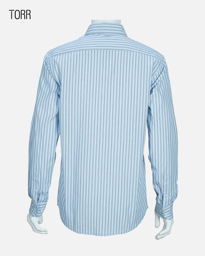Men's Long Sleeve Shirt  | Lt. Blue Stripe