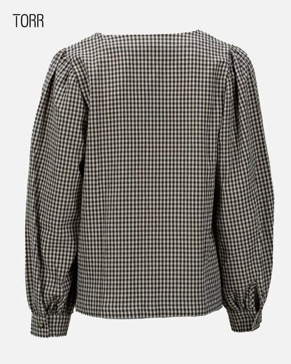 Women's Short Top | Brown Check