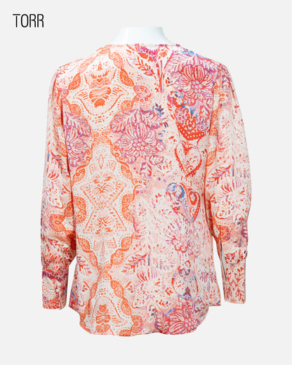 Women's Crop Top | Peach Coral AOP