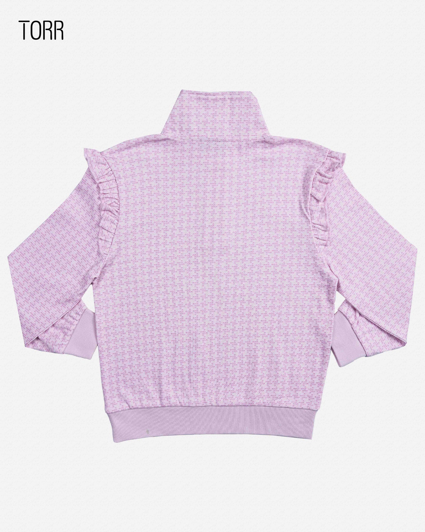 Girls Half Zip Jacket | Lavender Aop
