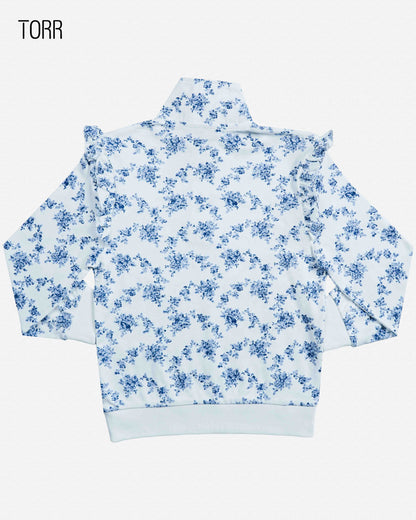 Girls Half Zip Jacket | White Aop