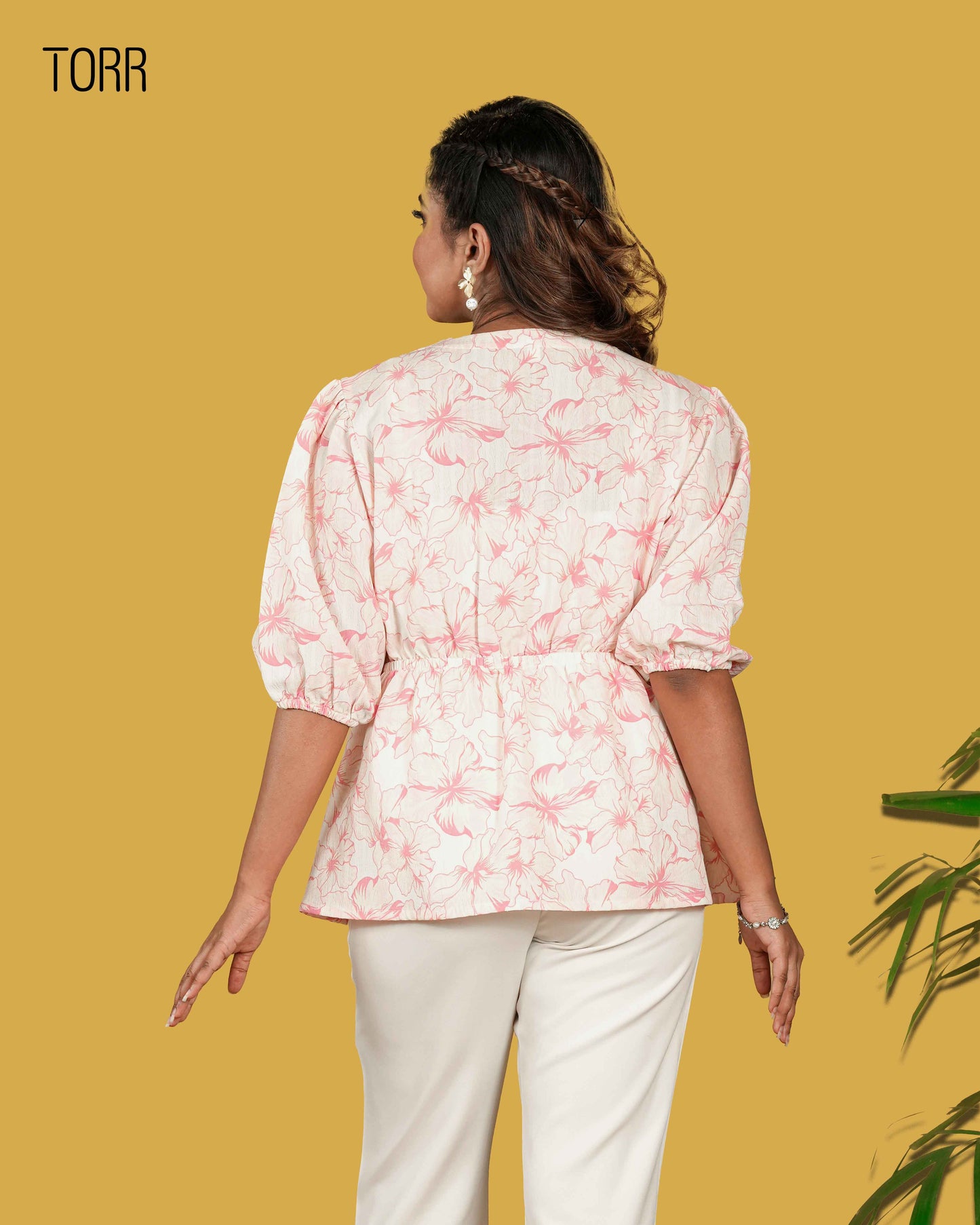 Women's Top | White Pink AOP