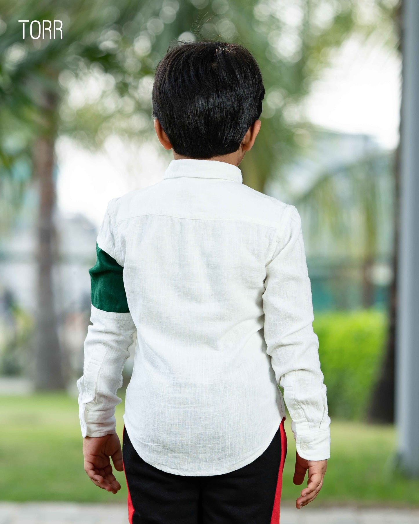 Boys Shirt | White/Green