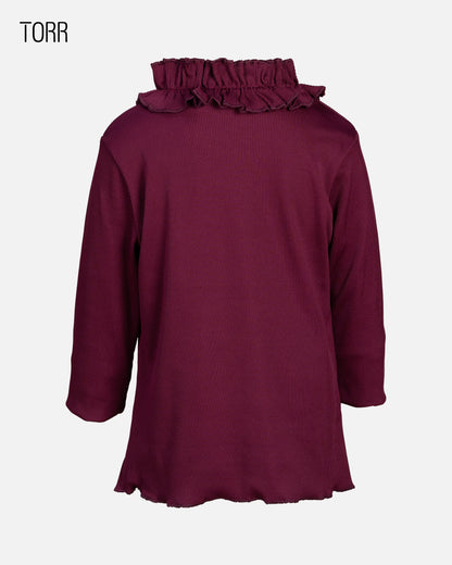 Girl's Turtle Neck | Dark Maroon
