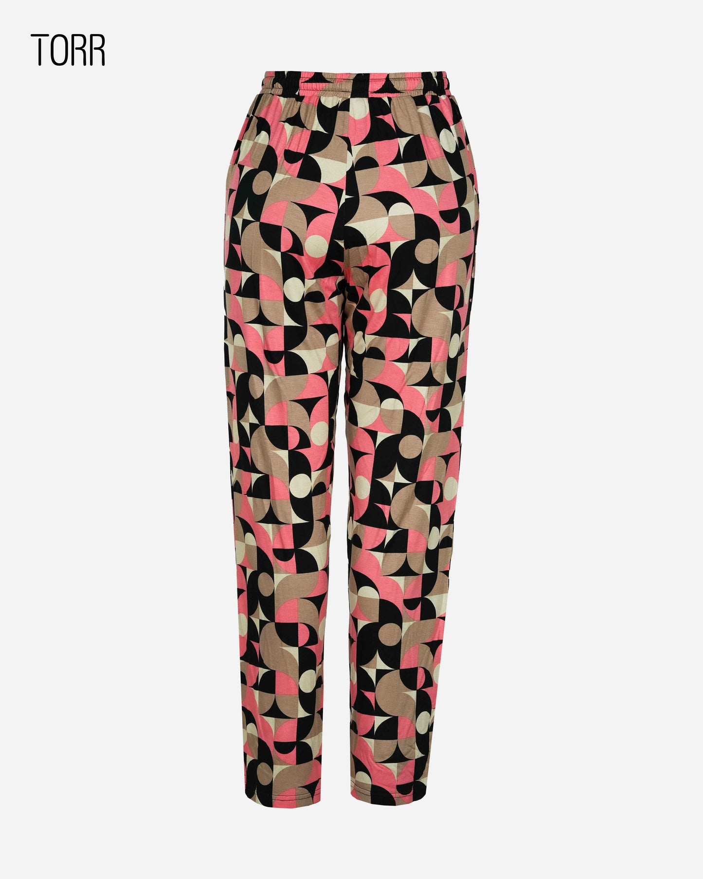 Womens Trouser | Black Geometric AOP