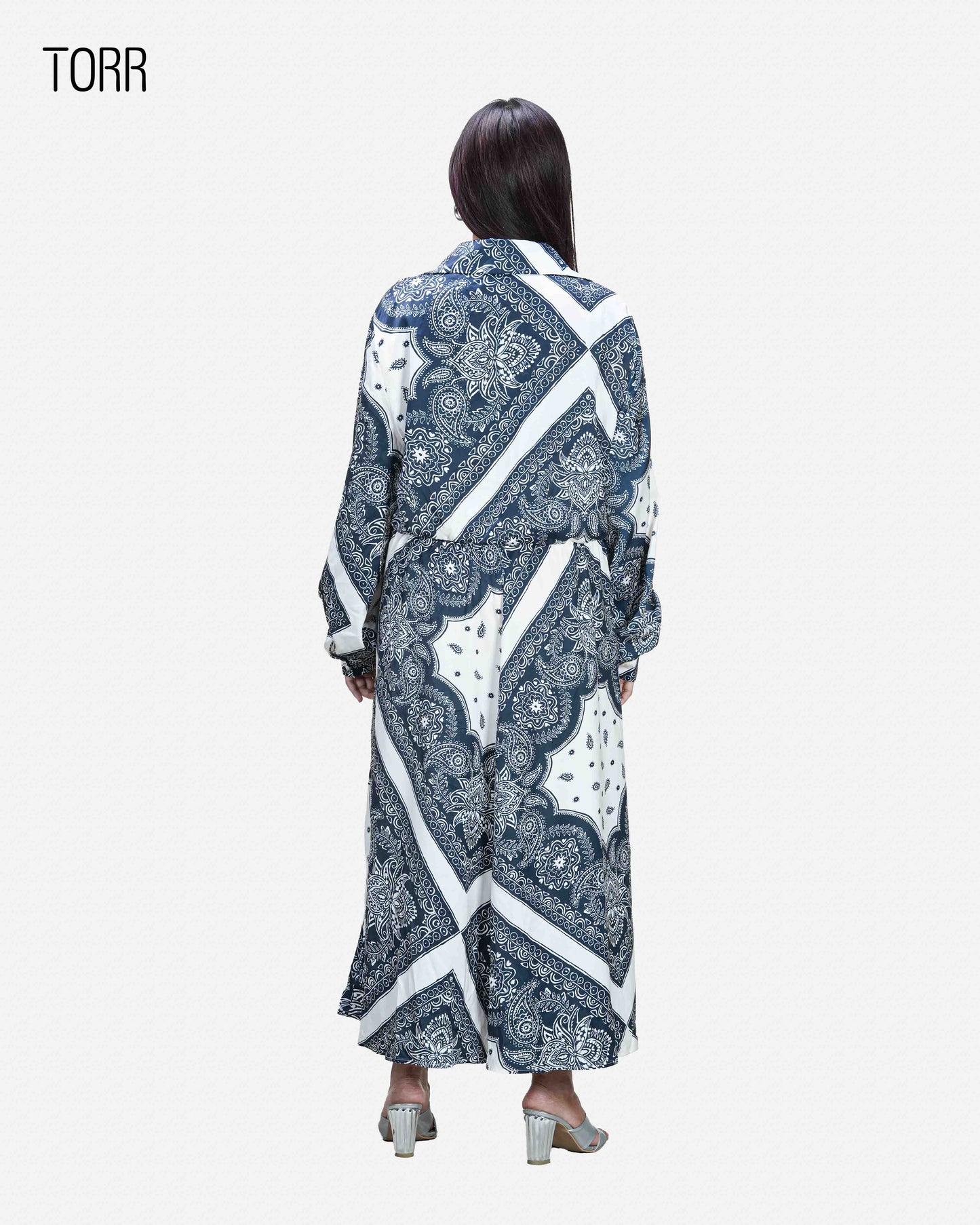 Women's Long Top | Blue Aop