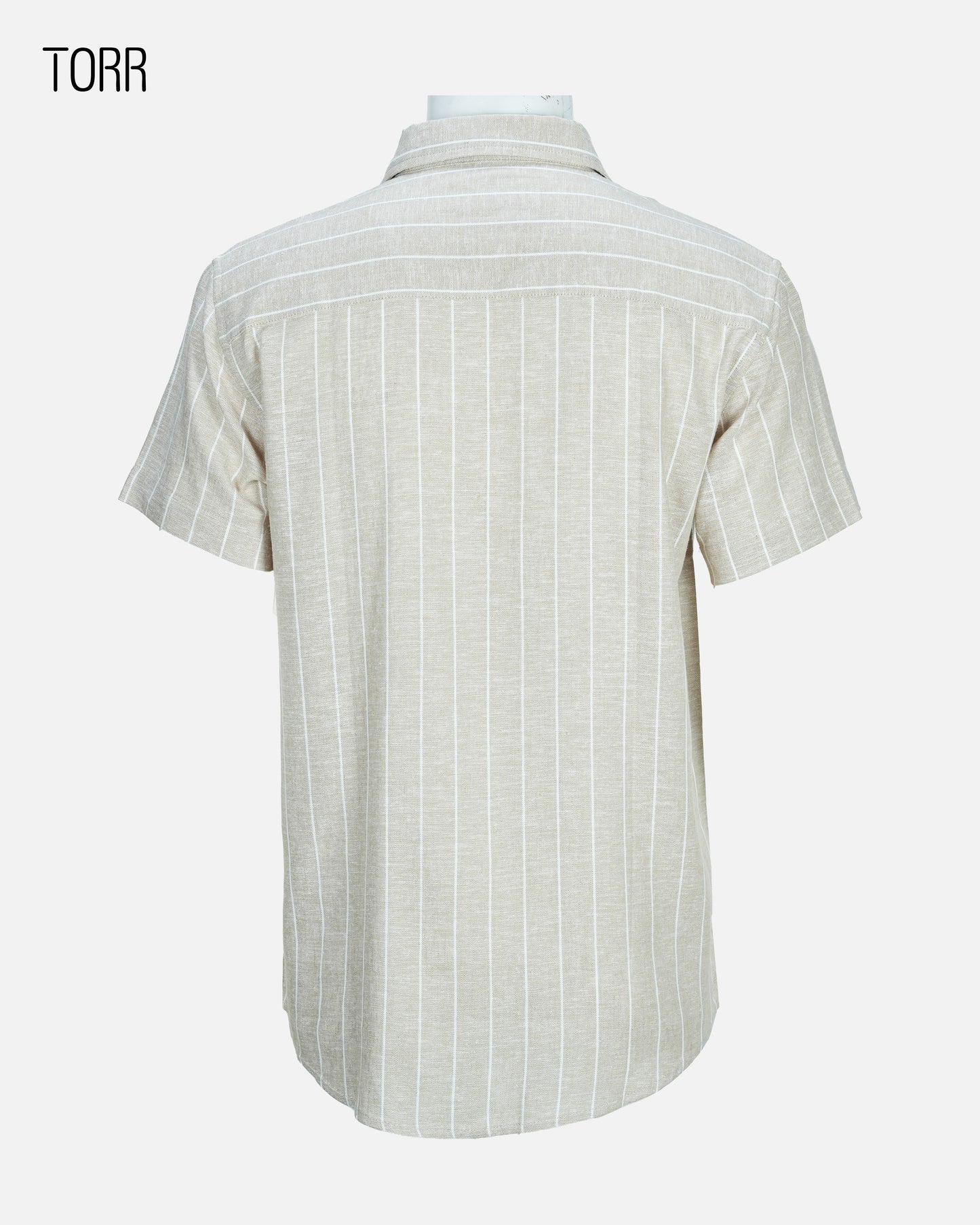 Men's Short Sleeve Shirt | Ver Beige Stripe