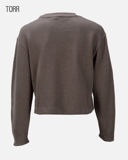 Womens Crop Sweatshirt | Light Brown