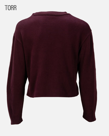 Womens Crop Sweatshirt | Wine