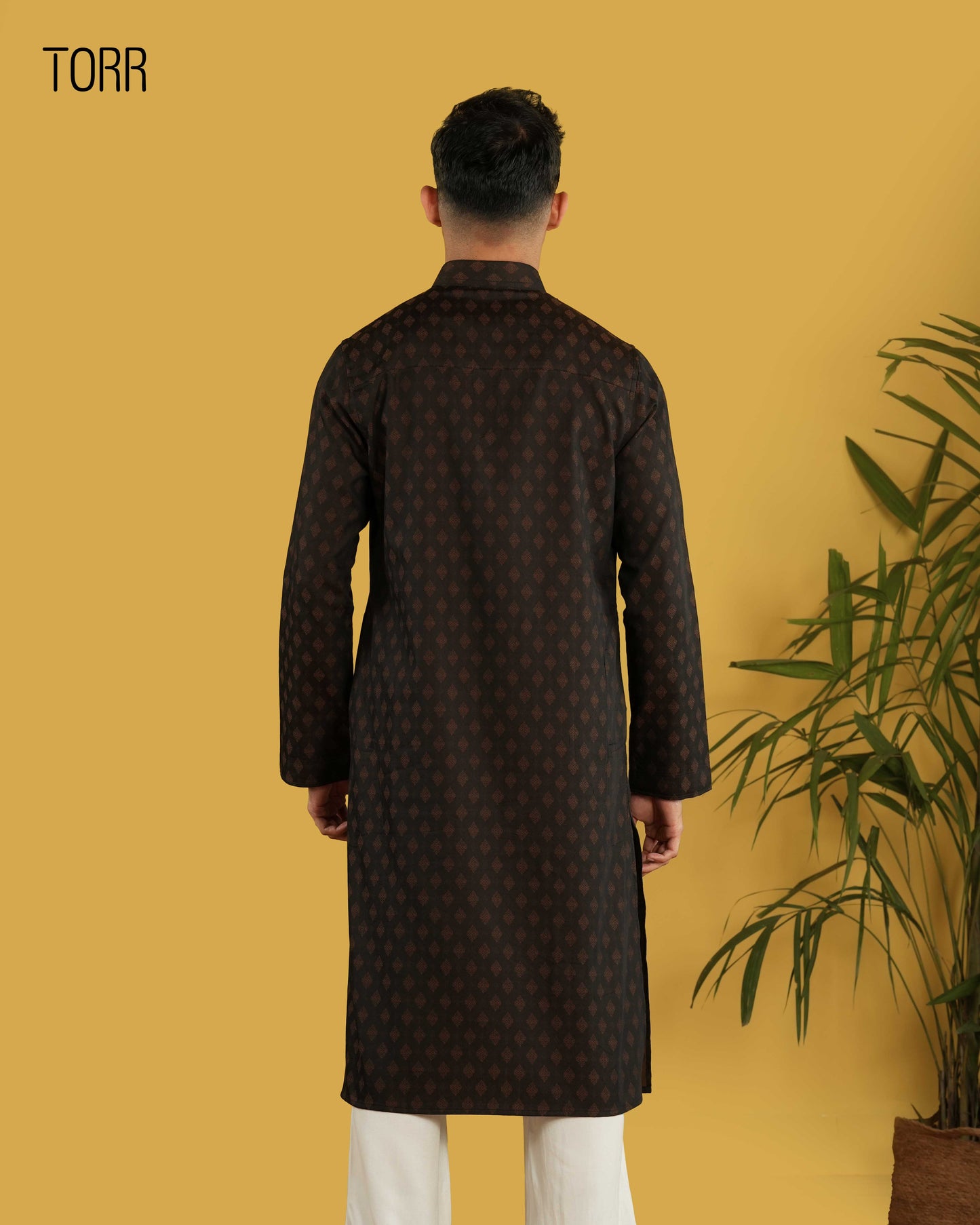 Men's Panjabi | Maroon Aop