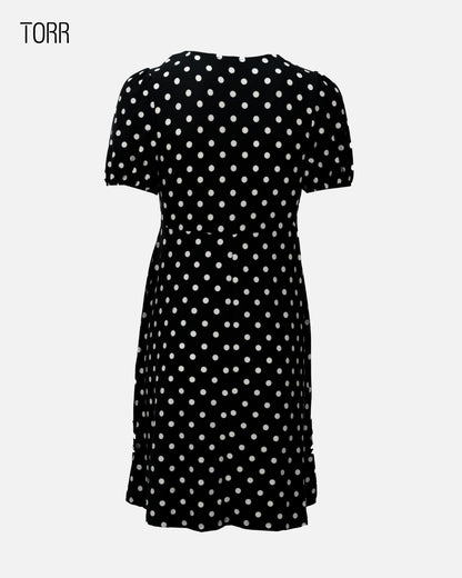 Women's Long Top | White Dot Aop