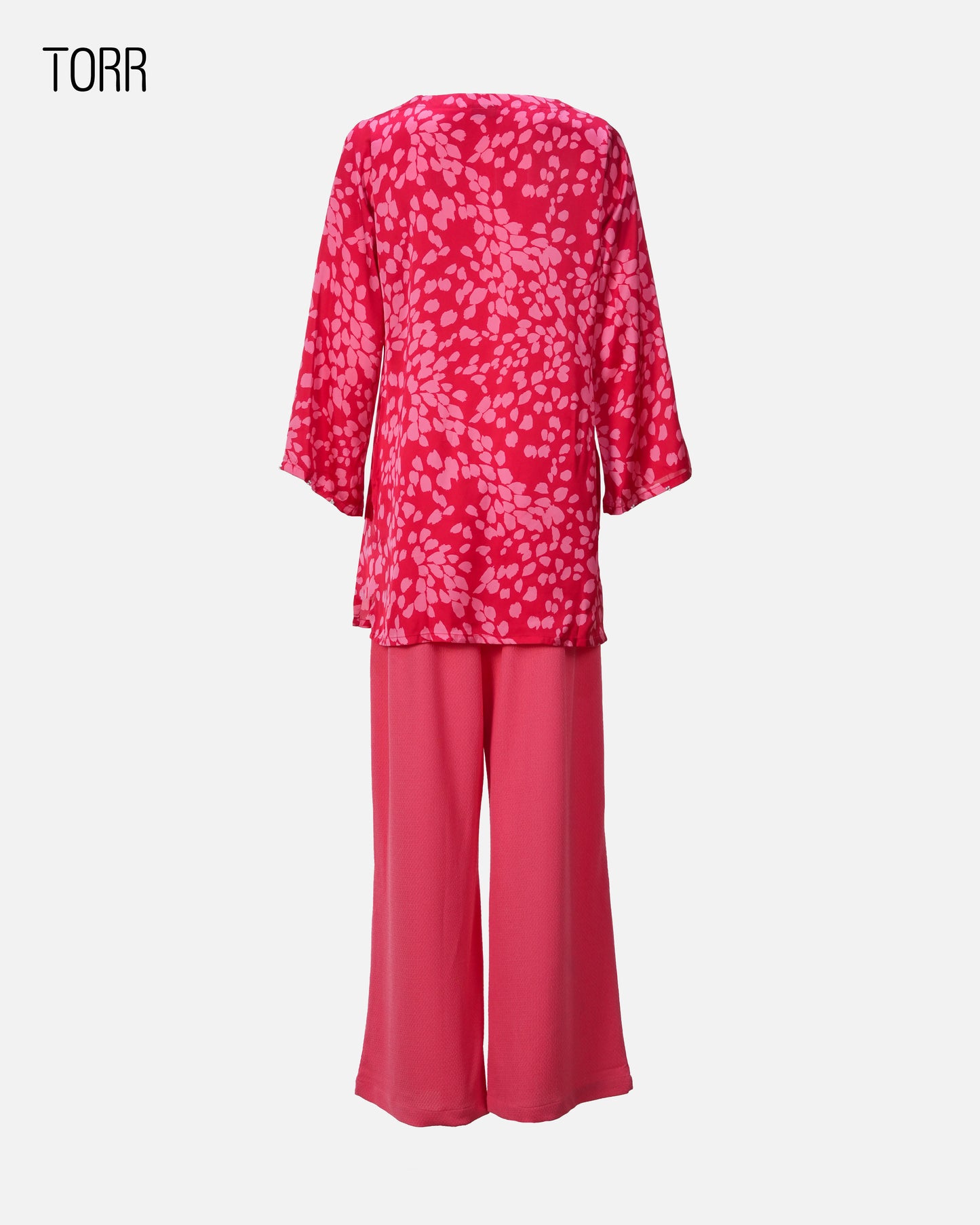 Women's Co-Ord Set | Red AOP/ Pink