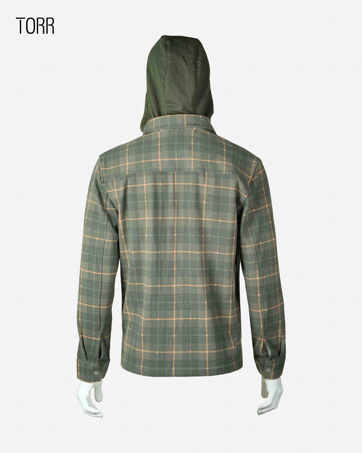 Men’s Hooded Shacket | Olive Check