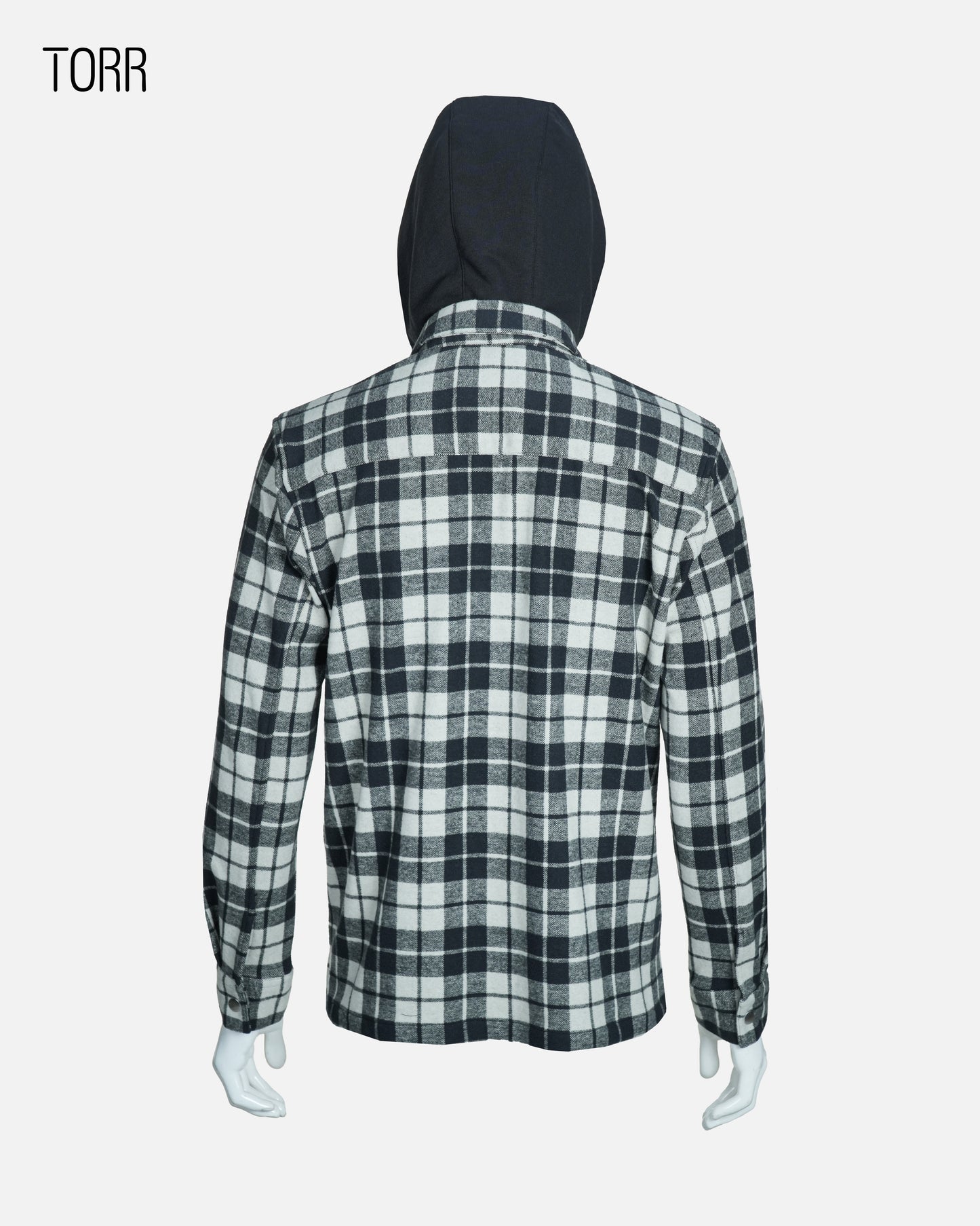 Men’s Hooded Shacket | Black check