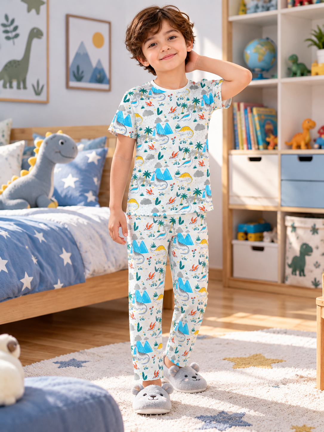 Boys Sleepwear Set| White Aop