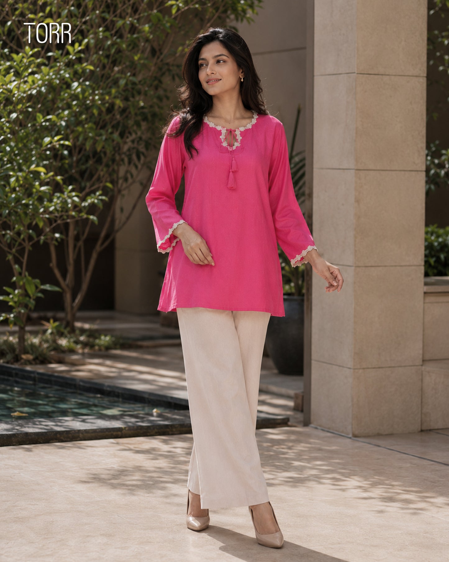 Women's Co-Ord Set | Fuchsia Pink/Cameo Rose