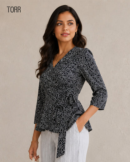 Women's Crop Top | Jet Black AOP