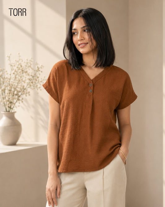 Women's Crop Top | Leather Brown